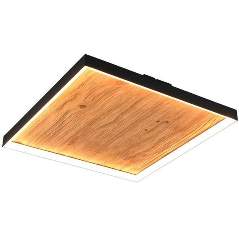 Plafoniera Kalea, 1x SMD, 41 W, 4800 lm, 3000K, Negru, Lemn Natural, Trio