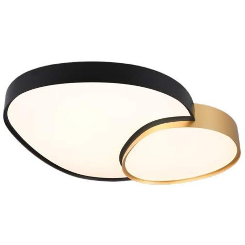 Plafoniera Rise, 1x SMD, 45 W, 5300 lm, 2700-6500K, Telecomanda, Negru, Auriu, Trio