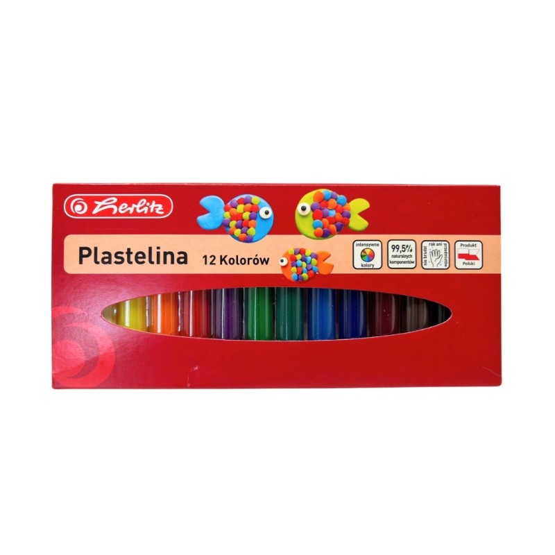 Plastilina Herlitz, 12 Culori, Cutie de Carton