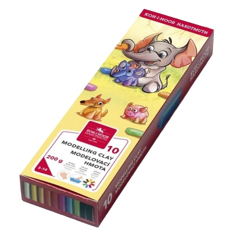 Plastilina Remodelabila, 10 Culori in Cutie Carton, 200 g