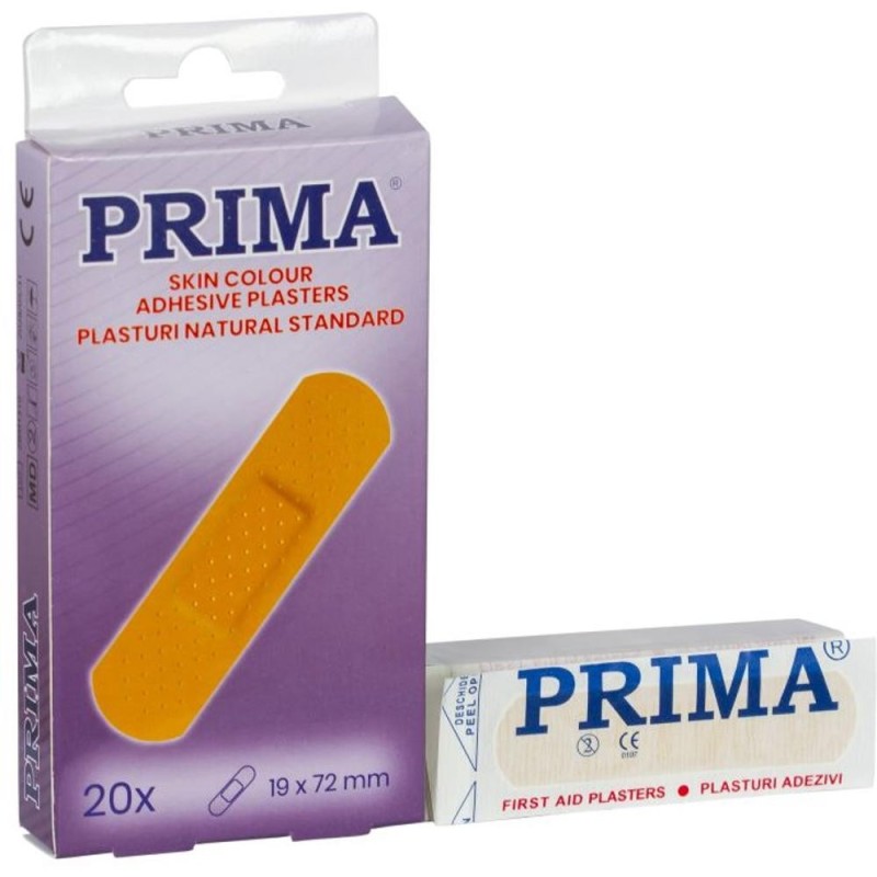 Plasturi Medicali Standard, 19 mm x 72 mm, Culoarea Pielii, Prima, 20 Bucati