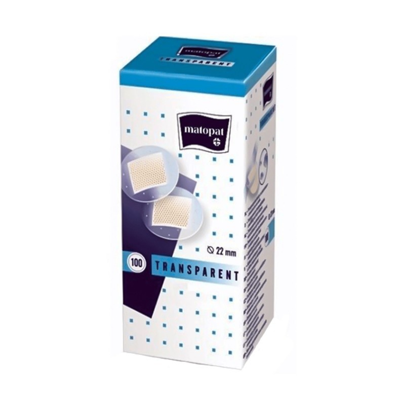 Plasturi Rotunzi Transpareti, Matopat, 100 buc, 22 mm