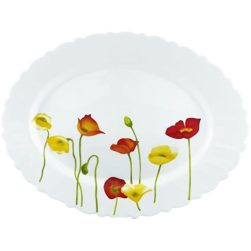 Platou Oval Opal,  34 x 26 cm, Flori de Mac, Nasima