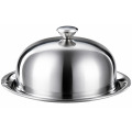Platou Rotund Gravat, cu Capac, Grunberg, Inox, 24 x 12 cm