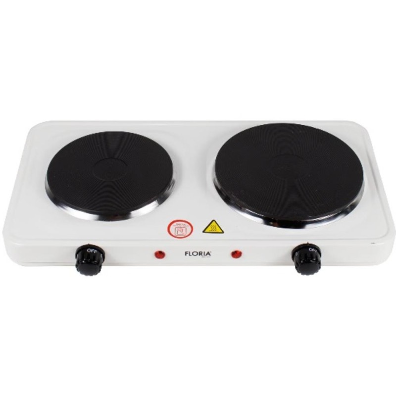 Plita Electrica Floria, Alb, 46 x 24 cm, 2 Ochiuri, Termostat Reglabil, 2500 W