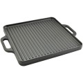 Plita Grill din Fonta, Patrata, cu 2 Fete, 42 x 42 cm, Perfect Home