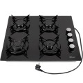 Plita Incorporabila, 59 x 51 cm, Gaz GPL / Natural, 4 Arzatoare, Negru