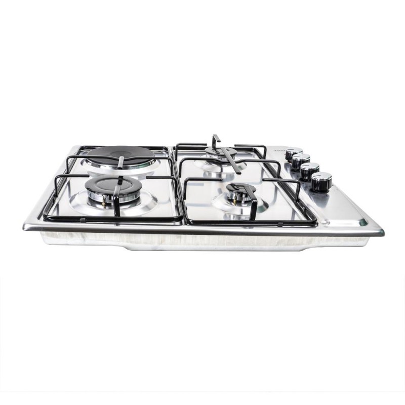 Plita Incorporabila cu Aprindere Electrica, GPL/GN, Inox, 3 Arzatoare + 1 Electric de 1000W