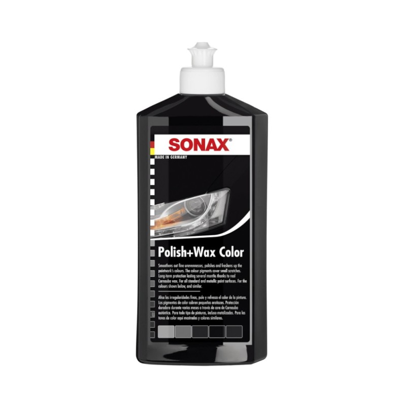 Polish cu Ceara pentru Culoarea Neagra, Polish&Wax Nanopro, 500 ml, Sonax