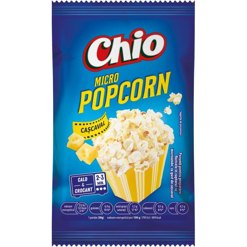 Popcorn cu Aroma de Cascaval Chio, pentru Microunde, 80 g