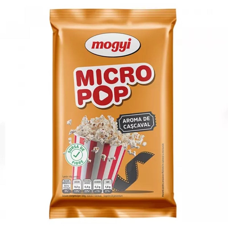 Popcorn cu Cascaval, Micro Pop, 3 x 80 g, Mogyi
