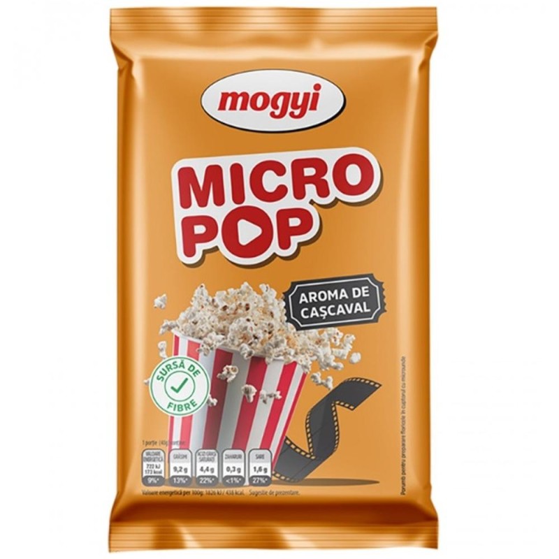 Popcorn cu Cascaval, Micro Pop, 80 g, Mogyi