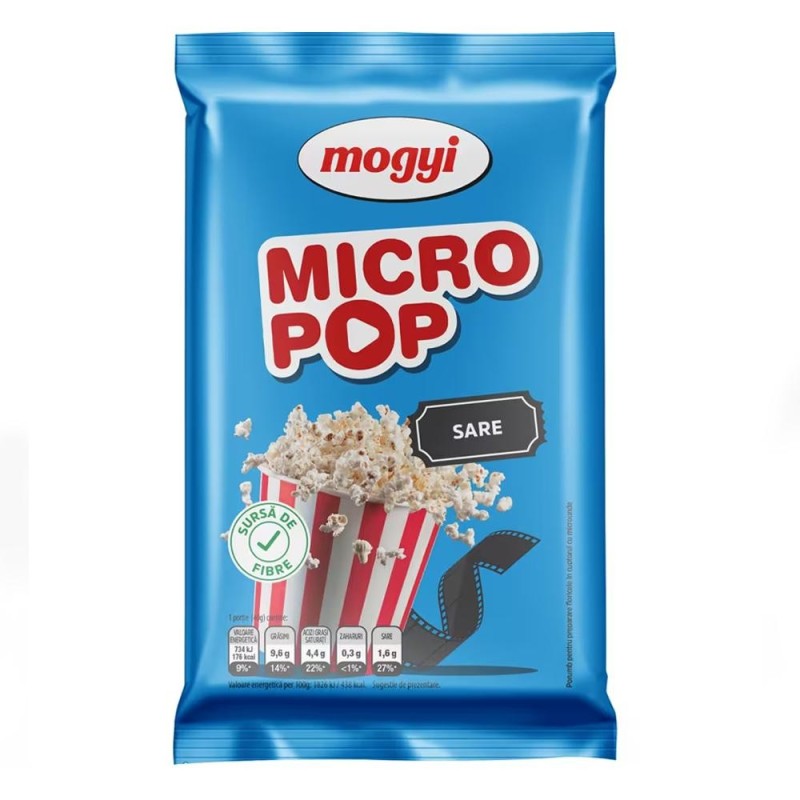 Popcorn cu Sare, Micro Pop, 3 x 80 g, Mogyi