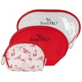 Portfard Travel Transparent / Red, SensoPRO Flamingo, Set 3 Bucati