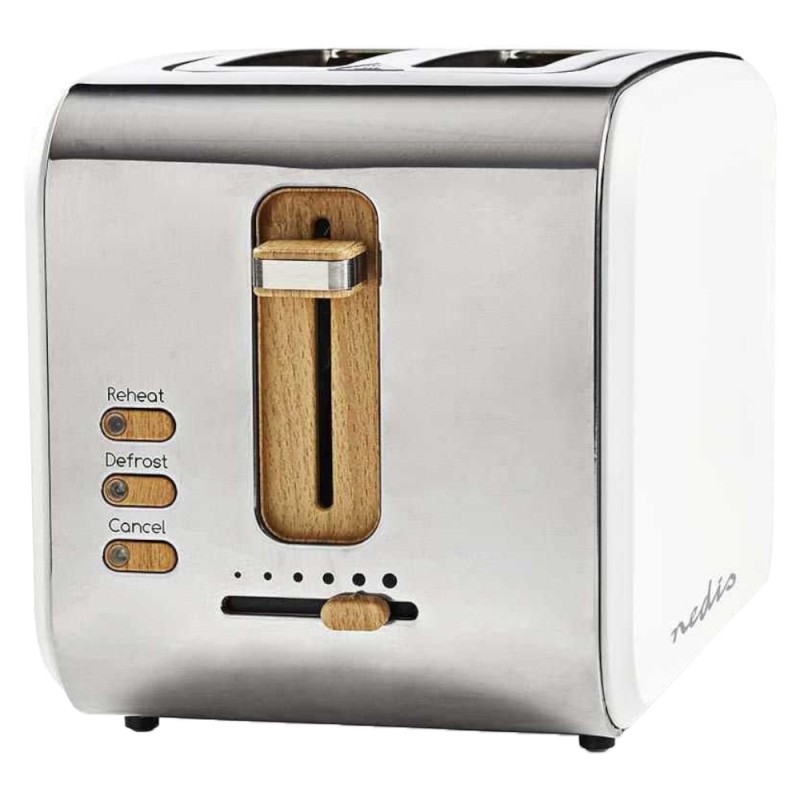 Prajitor de Paine cu 2 Compartimente, 6 Niveluri de Rumenire, Alb, Nedis