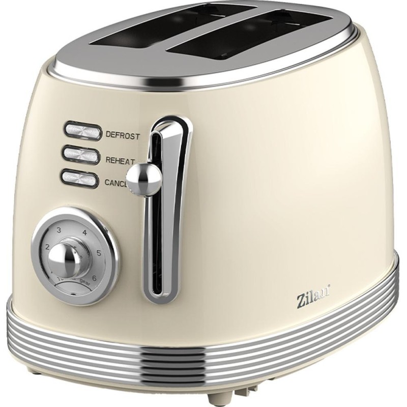 Prajitor de Paine, Indicator Luminos, Retro, Putere 850W, 6 Trepte Prajire, Crem