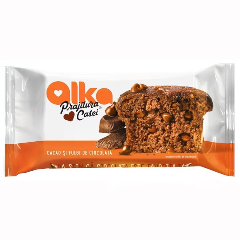 Prajitura Casei cu Cacao si Fulgi de Ciocolata Alka, 300 g