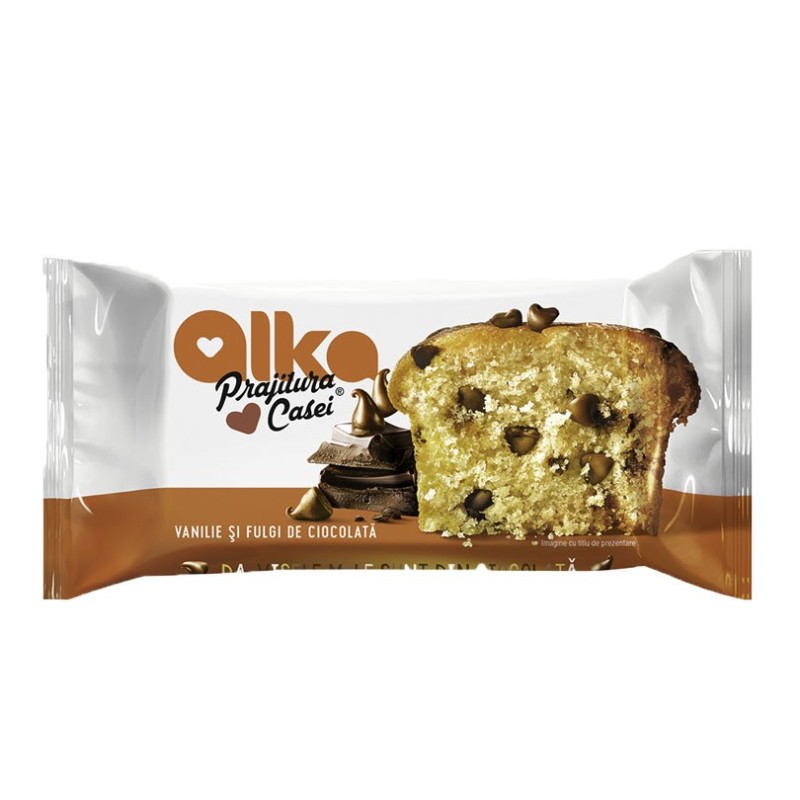 Prajitura Casei cu Vanilie si Fulgi de Ciocolata Alka, 60 g