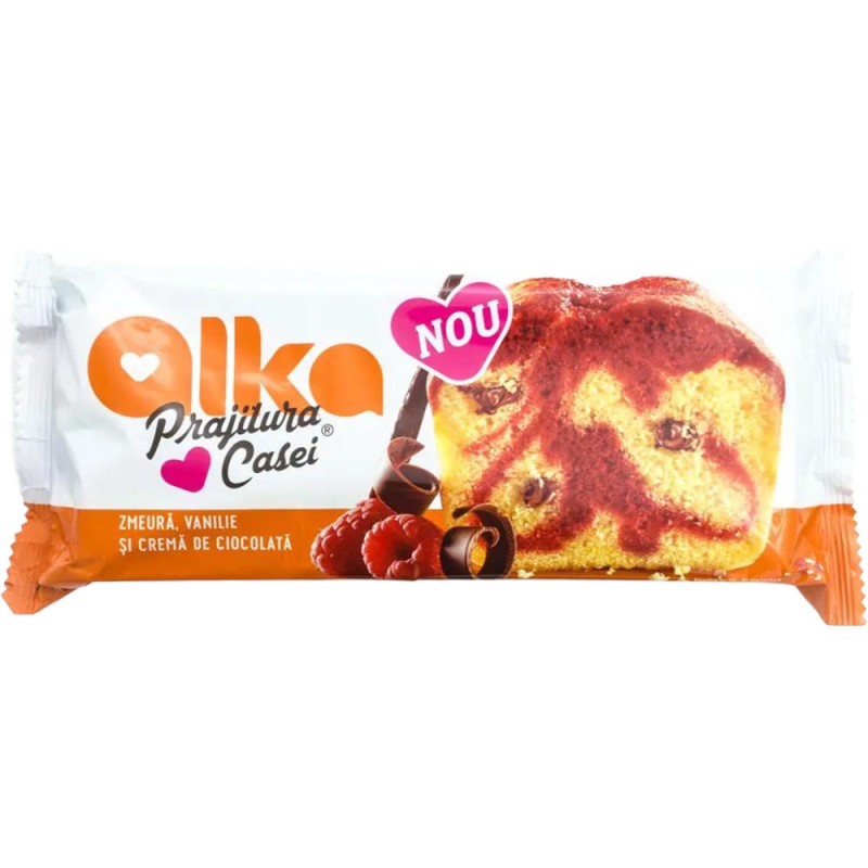 Prajitura Casei cu Zmeura, Vanilie si Crema de Ciocolata Alka, 330 g