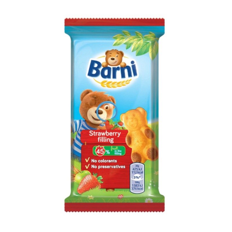 Prajitura cu Capsuni Barni, 30 g