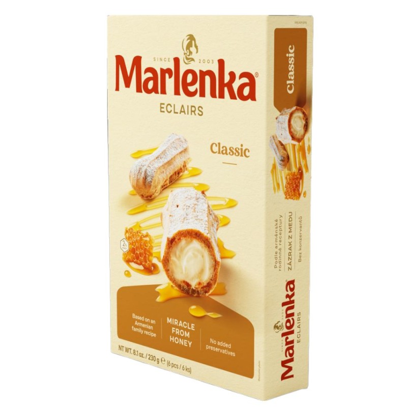 Prajitura Eclaire cu Crema de Vanilie, 230 g, Marlenka