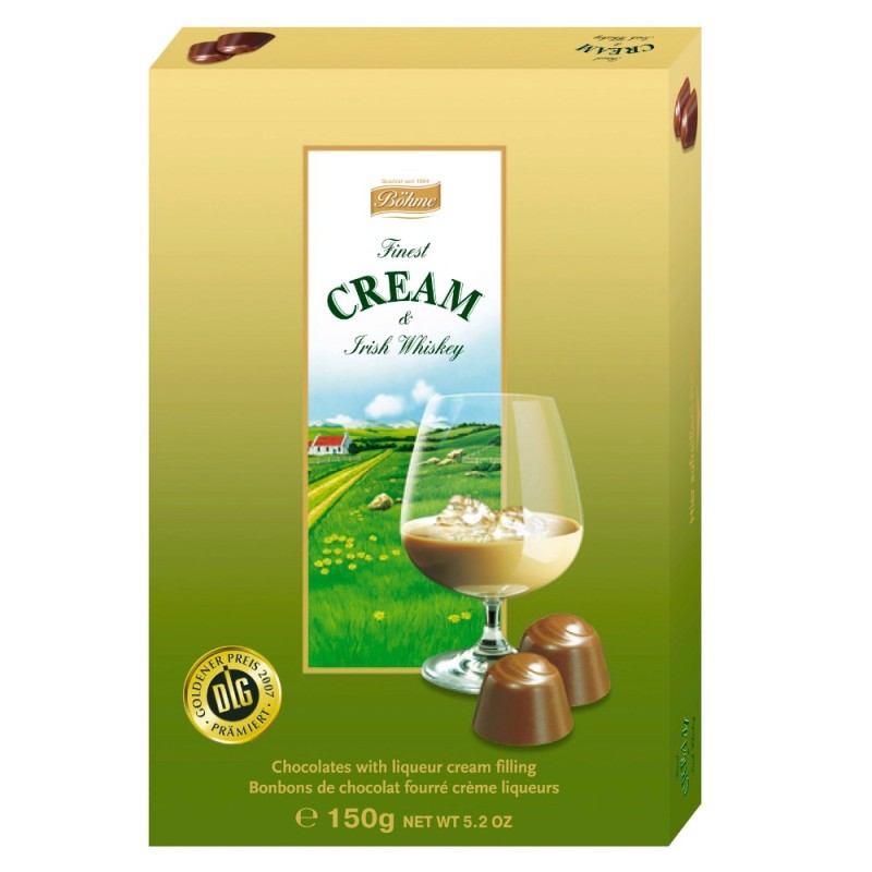 Praline Bohme de Ciocolata Neagra cu Crema de Whiskey, Halloren and Co, 150 g