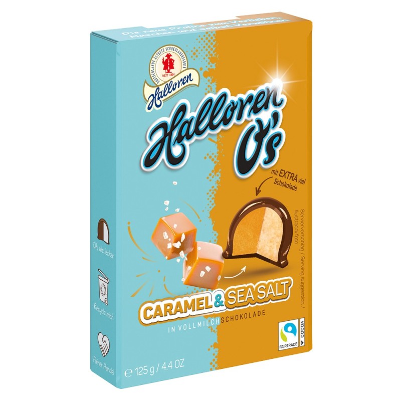 Praline de Ciocolata cu Crema de Caramel si Sare de Mare, Halloren and Co, 125 g