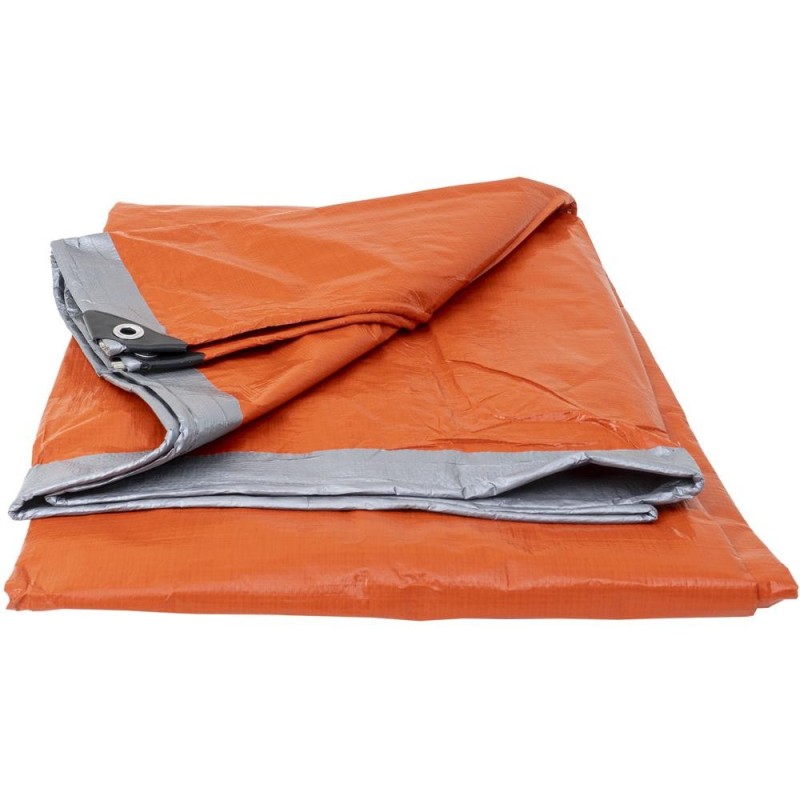 Prelata Impermeabila, 10 x 12 m, cu Inele de Prindere, UV, 130 g/mp, Portocalie