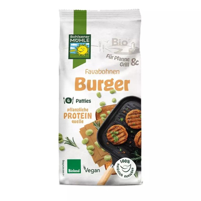 Premix Bio pentru Burgeri din Boabe Fava, 165 g, Bohlsener Muhle