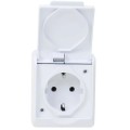 Priza Simpla Alba cu Capac Hermes, 16 A/250, IP44