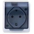 Priza Simpla cu Capac Transparent Hermes, 16 A/250, IP44