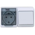 Priza Simpla cu Capac Transparent Hermes, Intrerupator 16 A/250, IP44