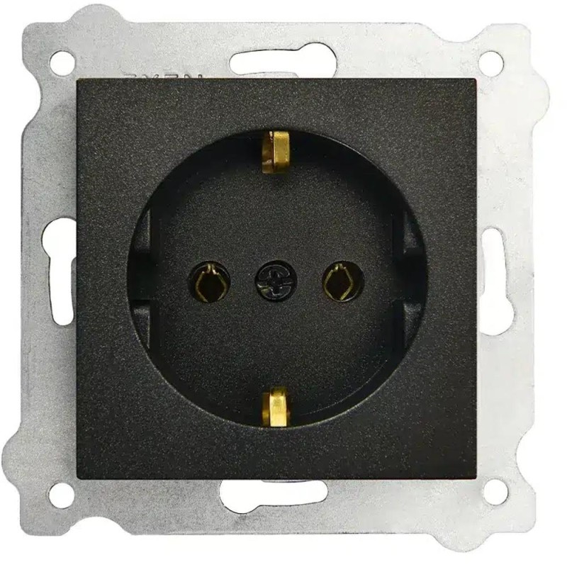 Priza Simpla Incastrata Exen, 16 A, 250 V, Schuko Negru