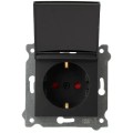 Priza Simpla Incastrata Exen, cu Capac 16 A, 250 V, Schuko Negru