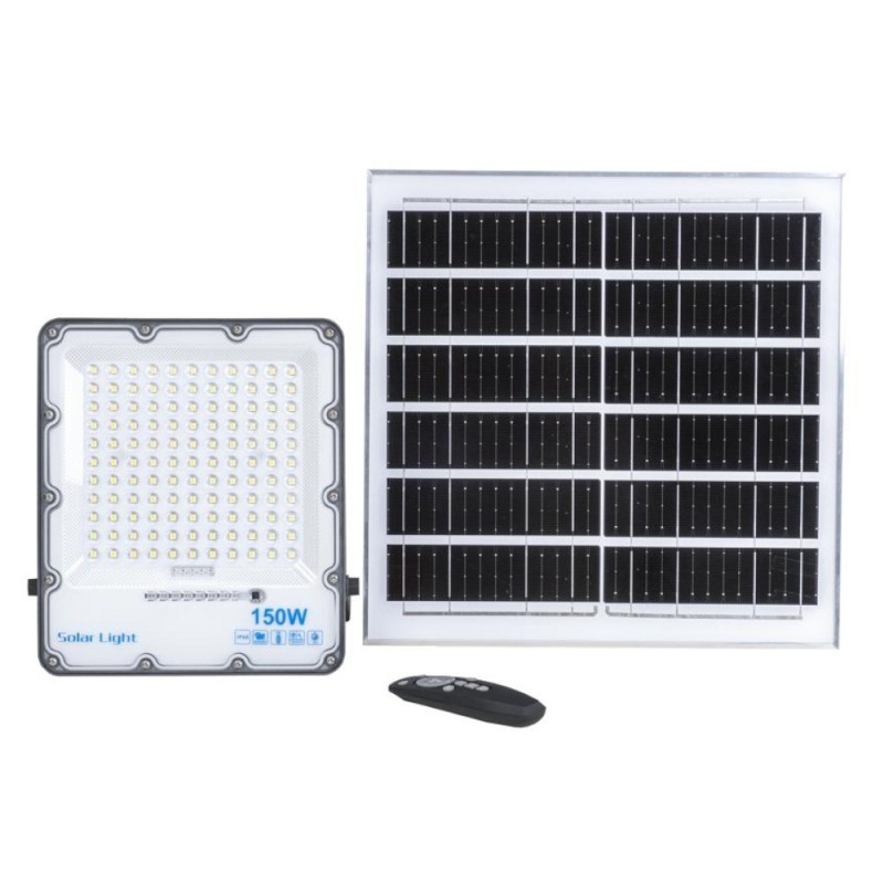 Proiector cu Panou Solar, 150 W, Gri, Z-tools