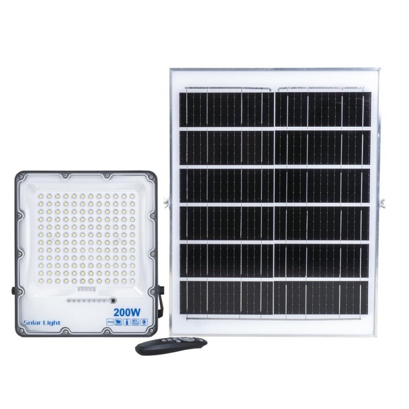 Proiector cu Panou Solar, 200 W, Gri, Z-tools