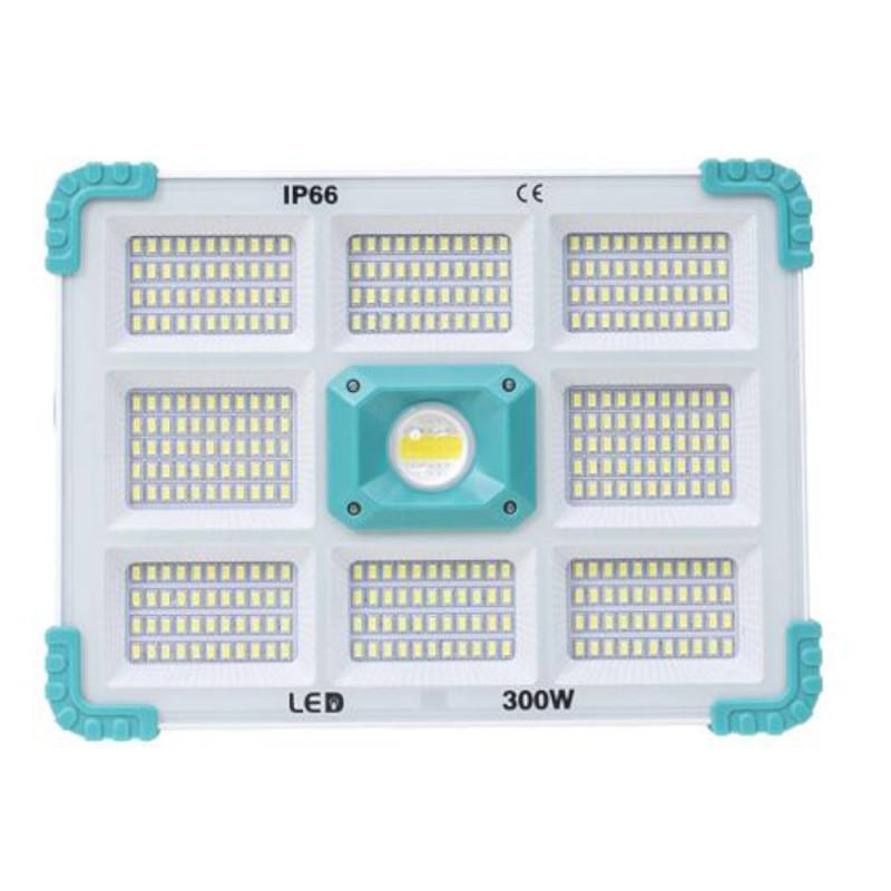 Proiector LED, 374 Led-uri, 300W, Incarcare Solara si USB, Panou Incorporabil