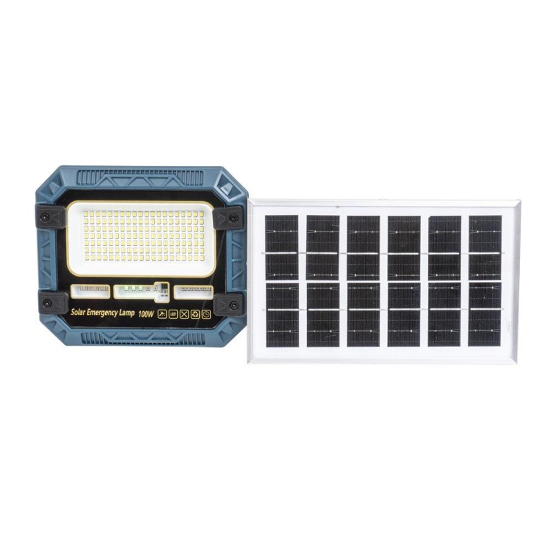 Proiector LED, IP66, Telecomanda, 100W, Panou Separat, Incarcare Solara