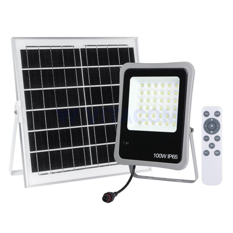 Proiector Solar 100 W, Panou Solar 15 W, Lumina Rece, Well
