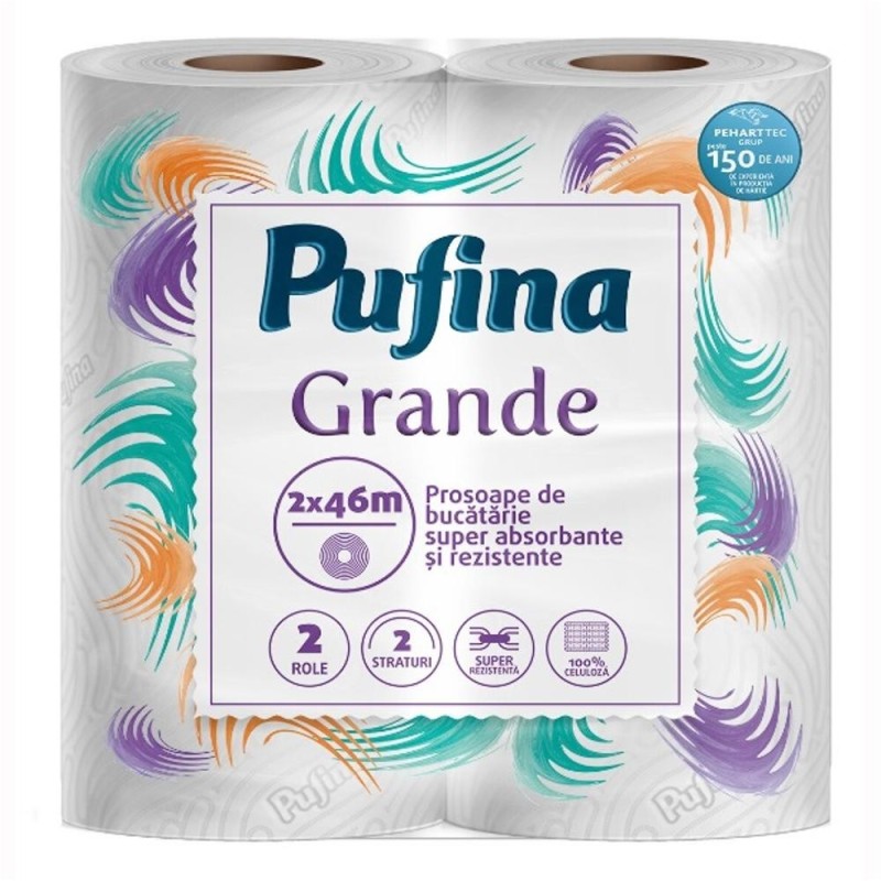 Prosop de Bucatarie Grande, 2 Straturi, Pufina, 2 Role