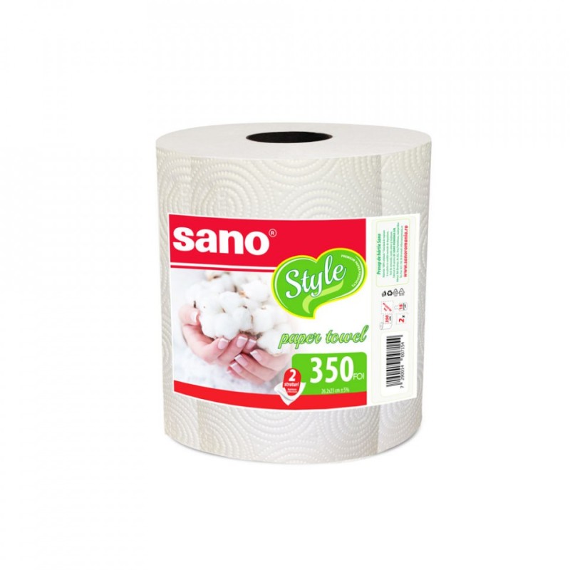 Prosop de Hartie Sano Style, 2 Straturi, 350 Foi, 80 m