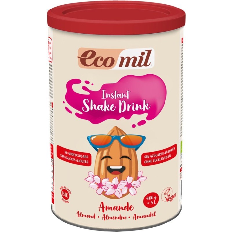 Pudra Instant BIO, fara Zahar, pentru Bautura de Migdale Natur, 400 g, Ecomil