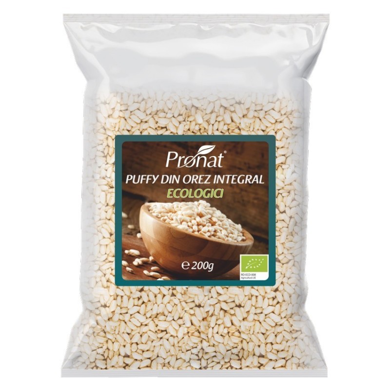 Puffy BIO din Orez Expandat Natur, 200 g, Pronat