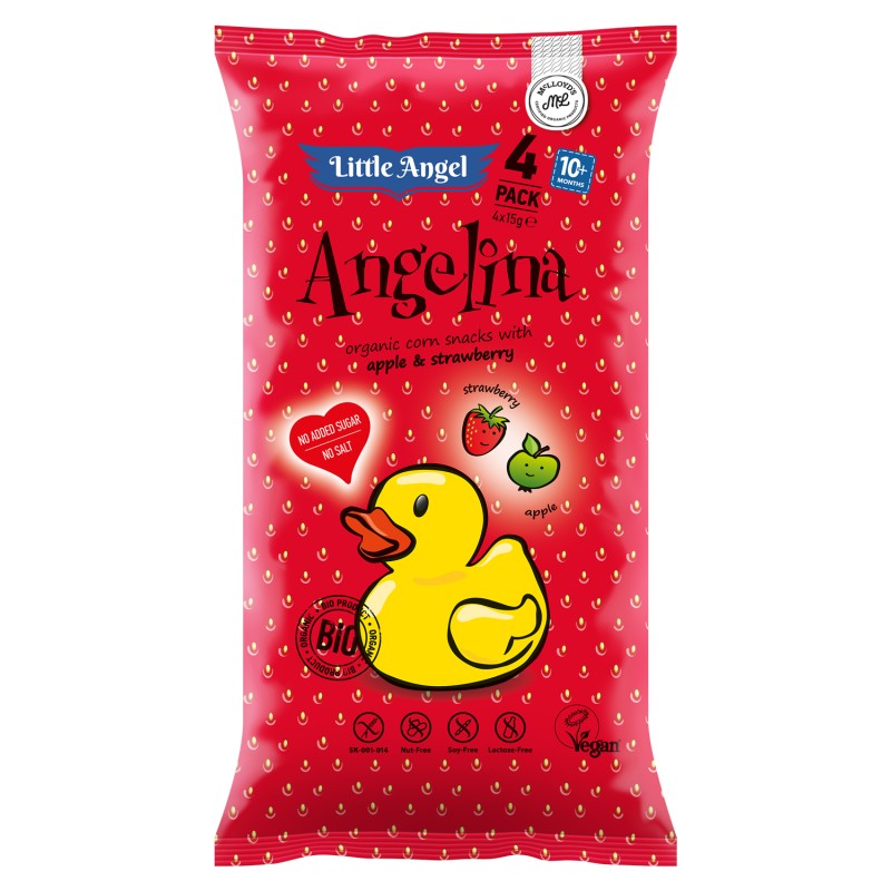 Pufuleti Eco cu Mar si Capsuni, Angelina, Little Angel, 4 x 15 g