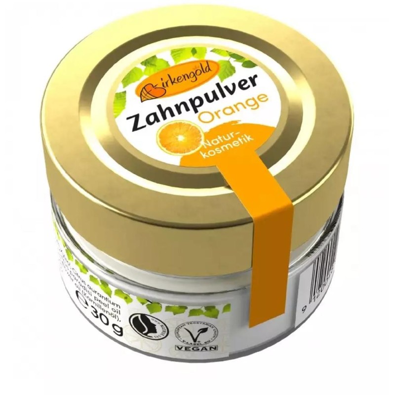 Pulbere pentru Dantura cu Portocale si Xylitol, 30 g, Birkengold
