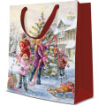 Punga Cadou Standard, Medie, Motive Craciun, 20 x 25 x 10 cm