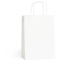 Punga din Hartie cu Maner Sfoara, Alba, 16 x 9 x 21 cm, 100 Bucati