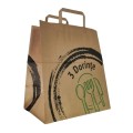 Punga din Hartie cu Manere Plate Take-Away, Natur, Model 3 Dorinte, 26 x 17 x 29 cm, 250 Bucati