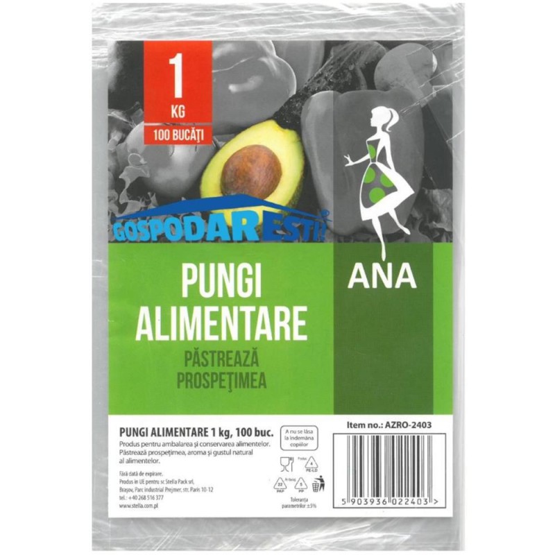 Pungi Alimentare, 1 kg, Anna, 100 Bucati