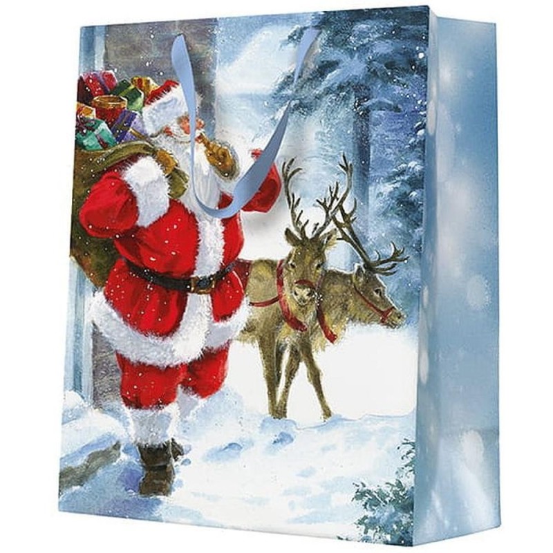 Pungi Cadou Mari, Santa Is Coming, 30 x 41 x 12 cm, Perfecto